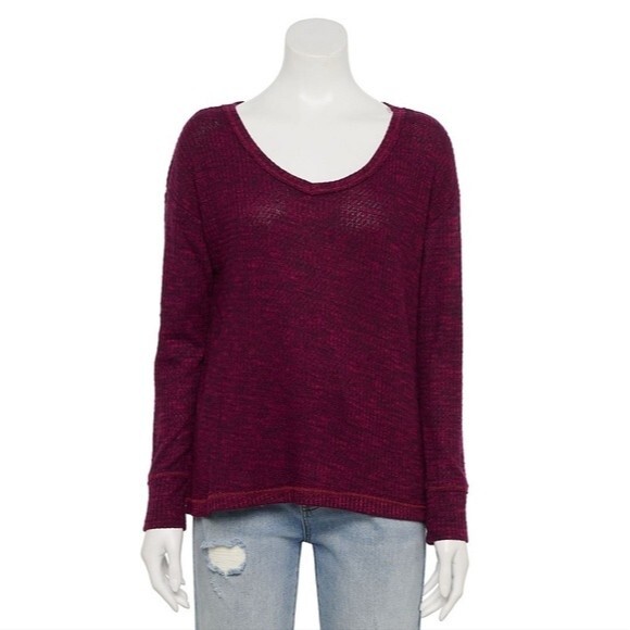 Oversized Cozy Long sleeve Wine Chalet Juniors Size XL - Picture 1 of 5